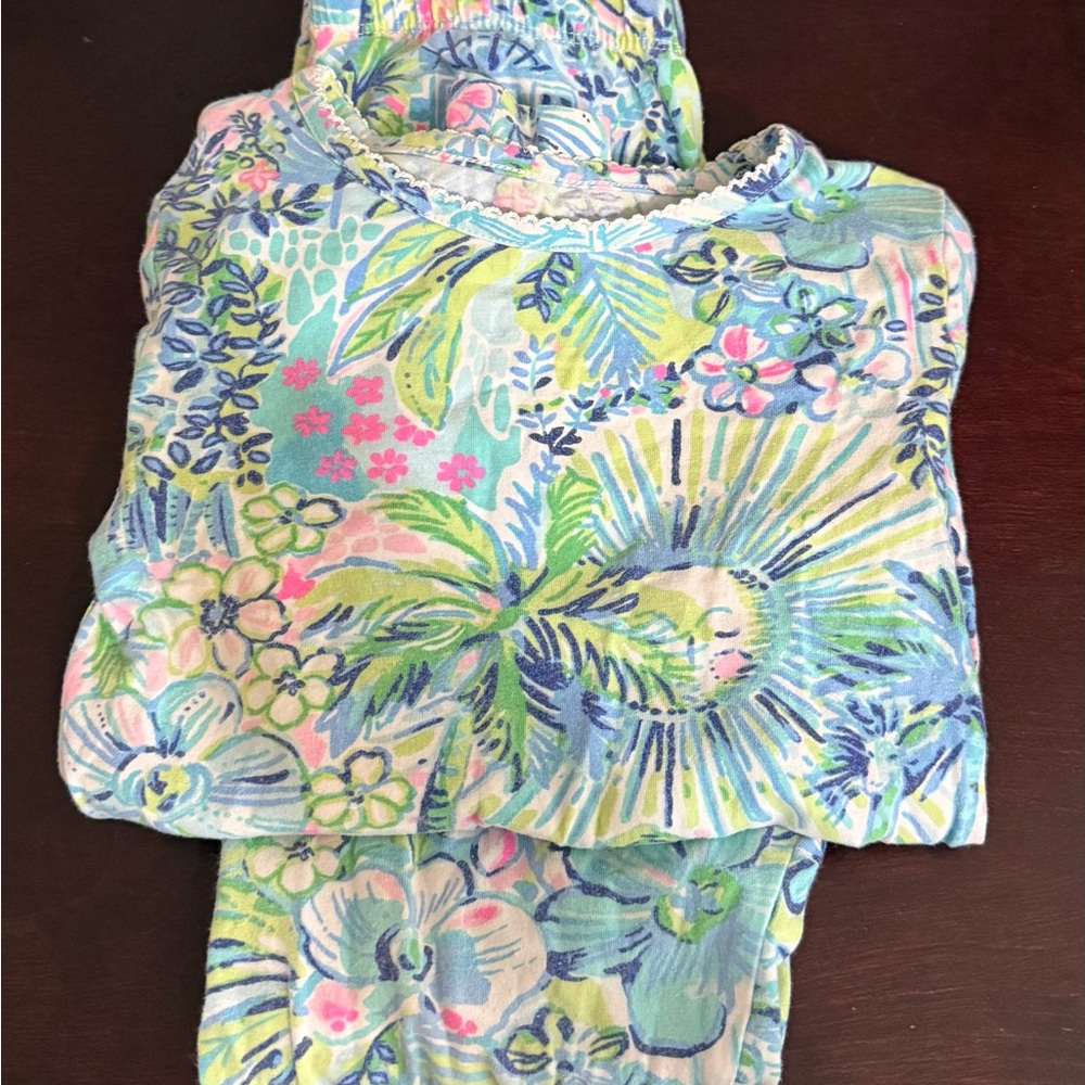 Lilly Pulitzer Kids Pajama Set - Blue, Green, Pink Floral